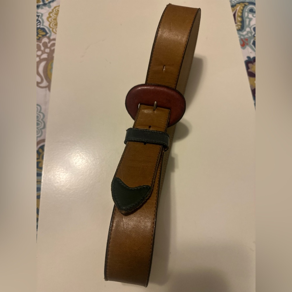 Vintage Boho Western Catherine Dial Easley Texas Leather Women’s Belt
